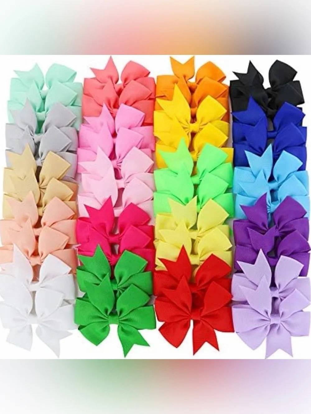 🎀40Pc Boutique Grosgrain Ribbon Hair Bow Set🎀 ~Girls 3”